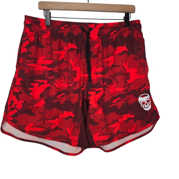 GymReapers Mens Red Camo Performance Athletic Shorts Size XXL - Picture 1 of 5